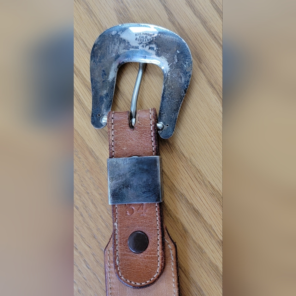 Brown Leather Belt with Silver Buckle